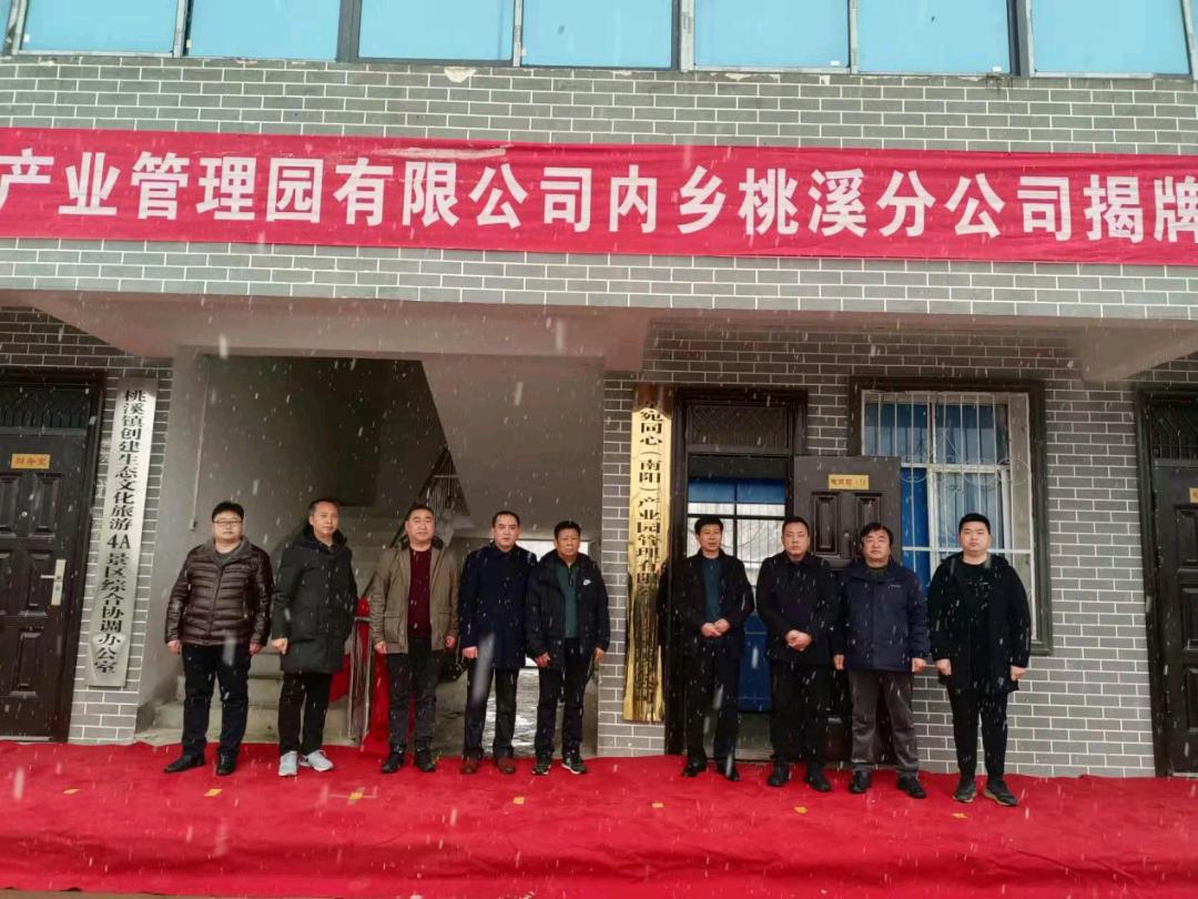 京宛同心（南阳）产业管理园有限公司内乡桃溪分公司成立揭牌仪式隆重举行