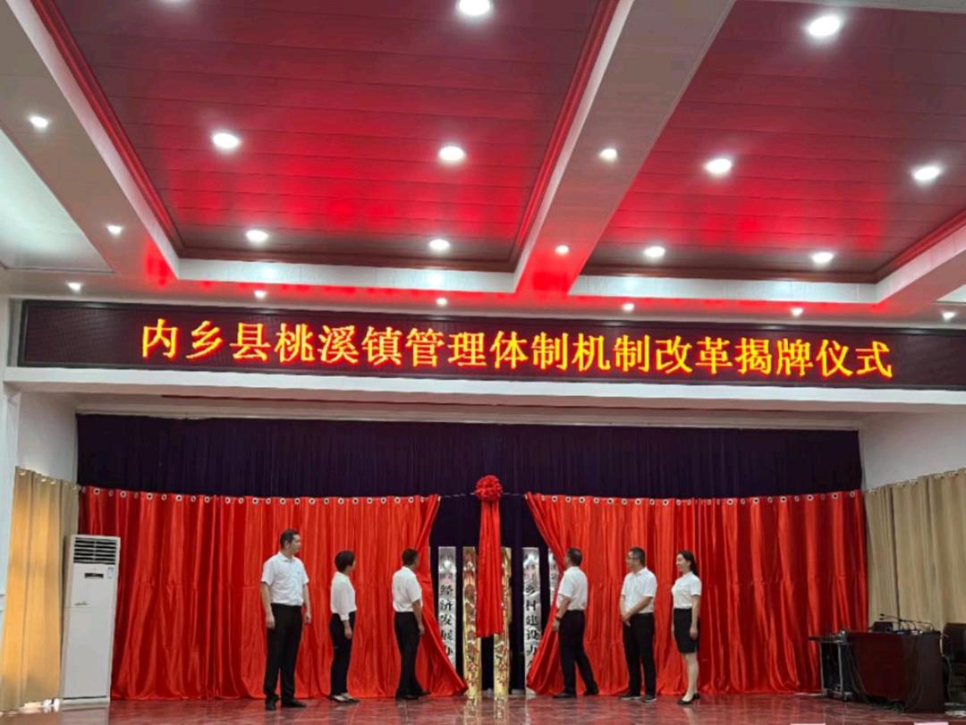 河南内乡县桃溪镇举行乡镇管理体制改革揭牌仪式
