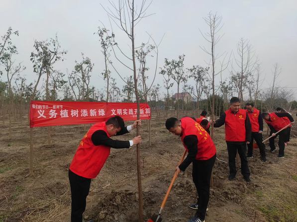 盐城建湖恒济镇：组织党员干部义务植树